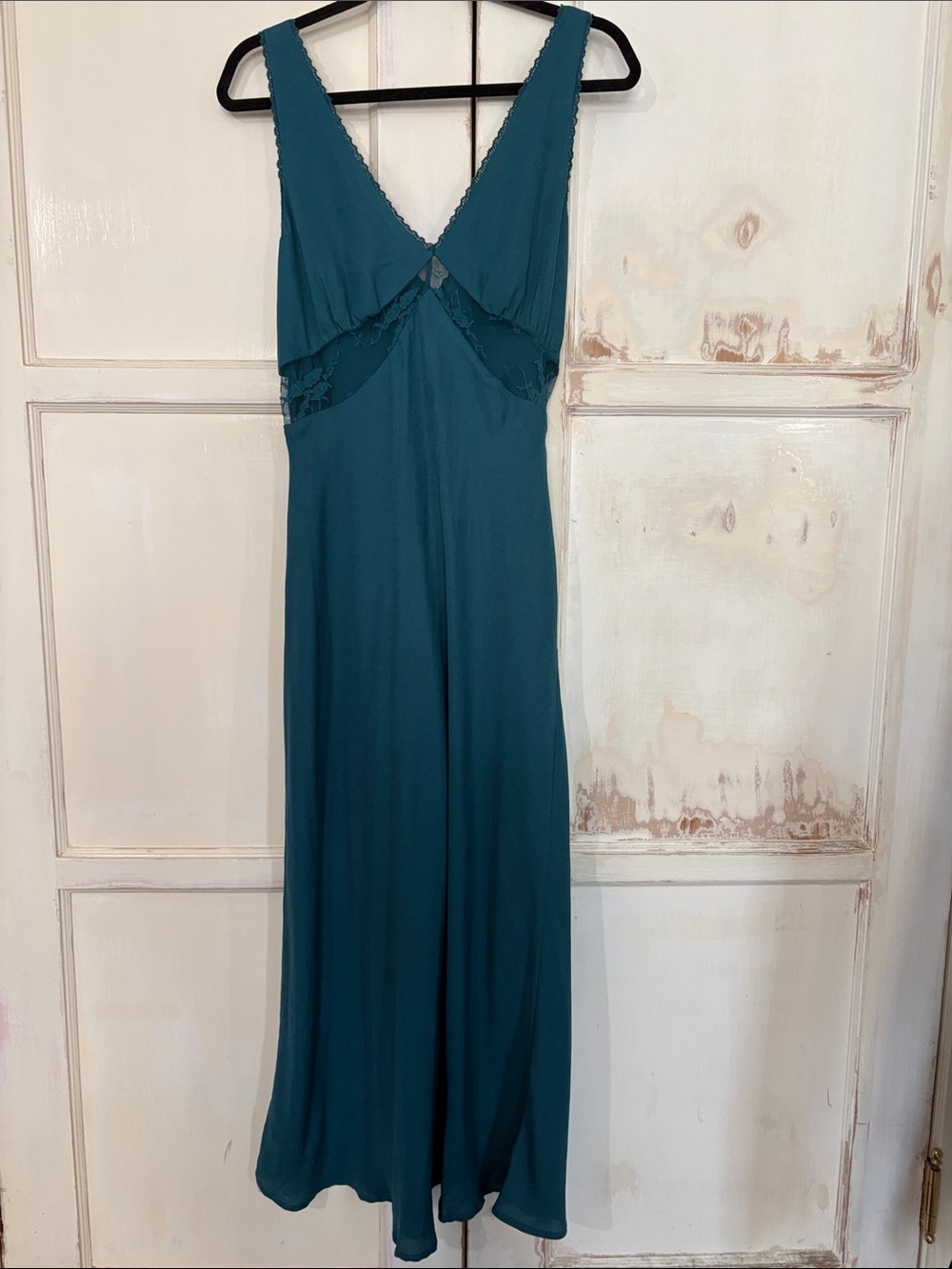 wild fable Teal Maxi Dress with Lace Trim